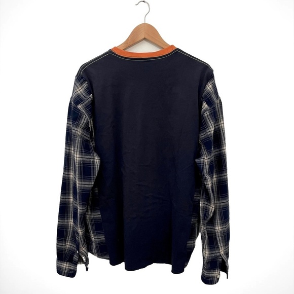 Walt Disney World Mickey Mouse Vintage Graphic Tee Plaid Flannel Long Sleeve Top - Picture 2 of 5